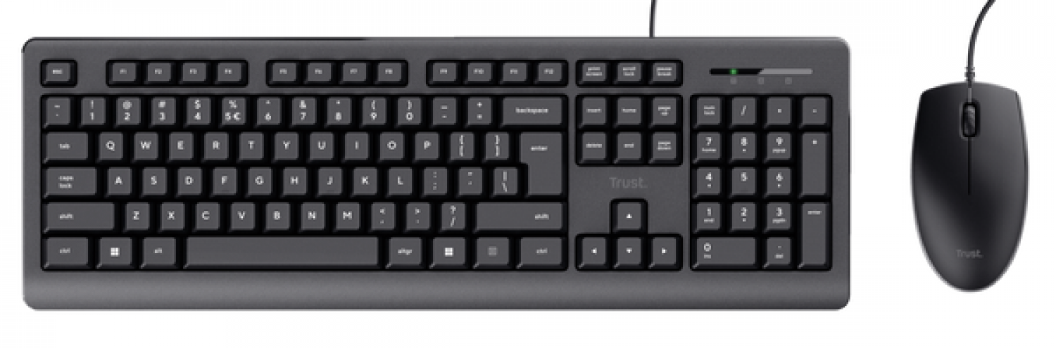 COMBO TECLADO + MOUSE TRUST PRIMO BLACK USB SILENCIOSO - Imagen 3