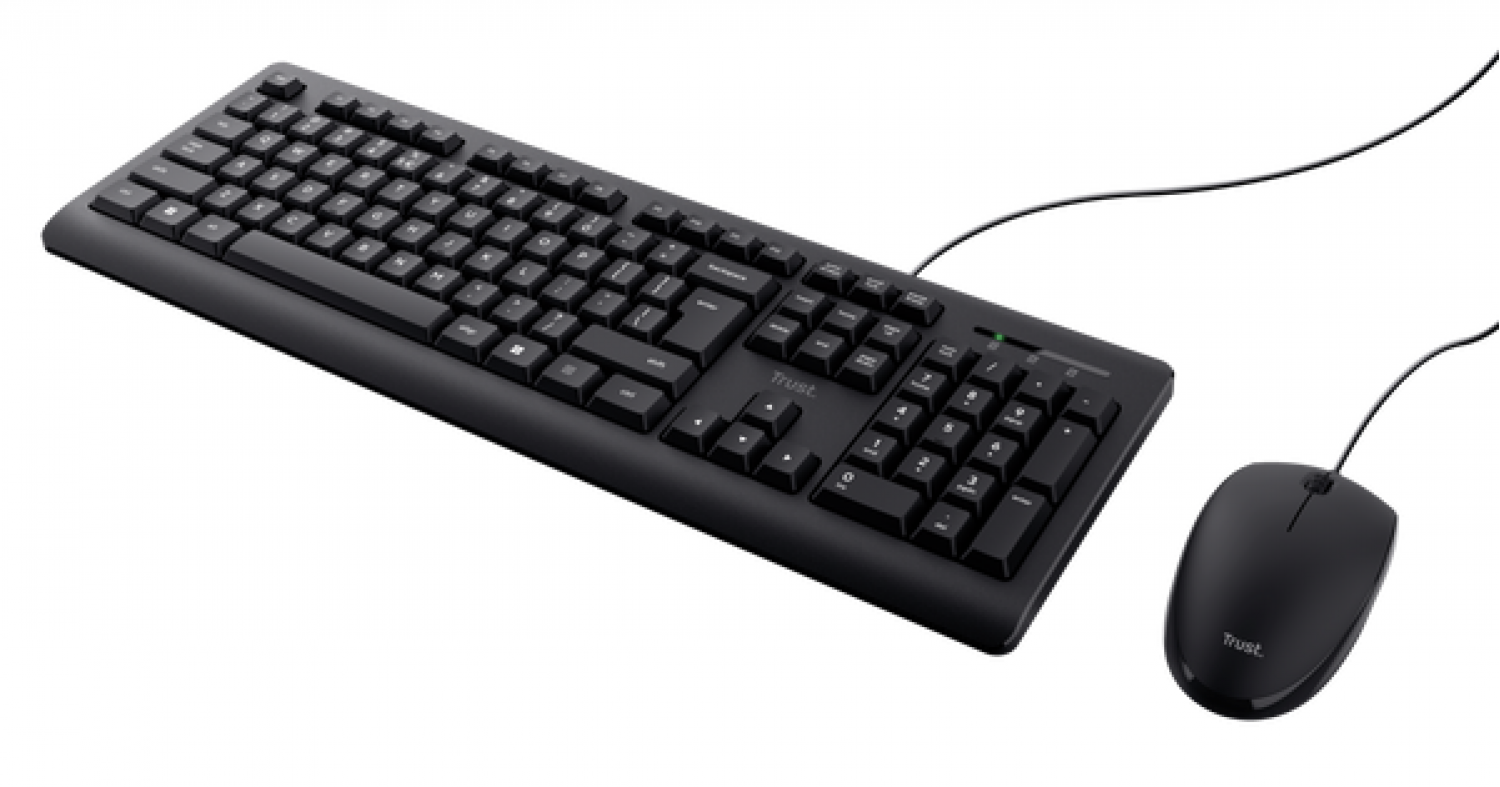 COMBO TECLADO + MOUSE TRUST PRIMO BLACK USB SILENCIOSO - Imagen 2