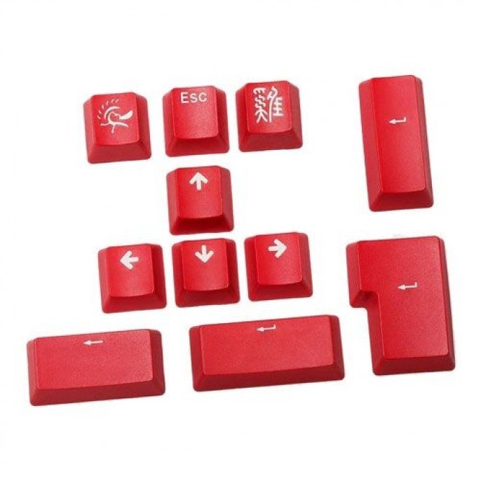 SET 11 TECLAS DUCKY RED PBT DOUBLE-SHOT KEYCAP - Imagen 3