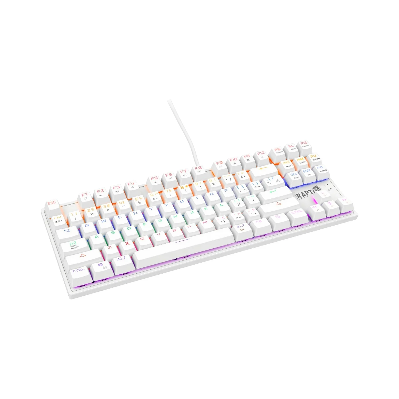 Teclado Gamer Raptor Fireclaw M87 Mecanico Retroiluminado Switch Red Outemu White - Imagen 3